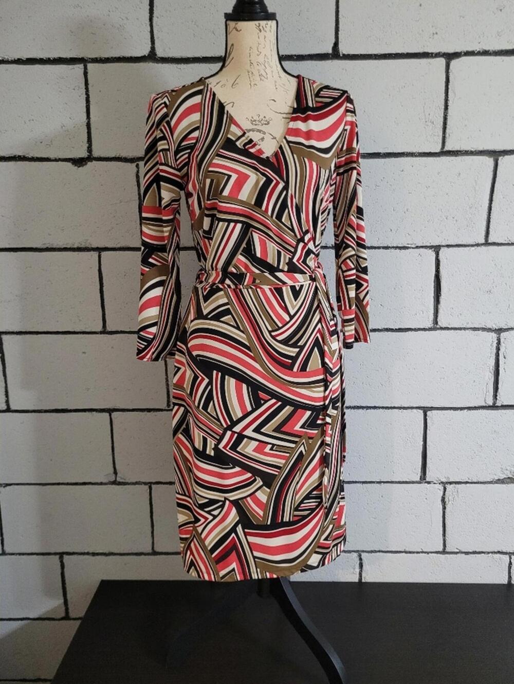 BUNDLE SALE!  LOFT Multicolor Geometric Pattern Dress Sz 8